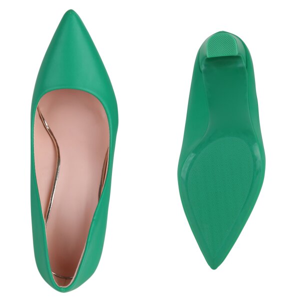 Stiefelparadies Damen Spitze Pumps in Grün Preisnachlass