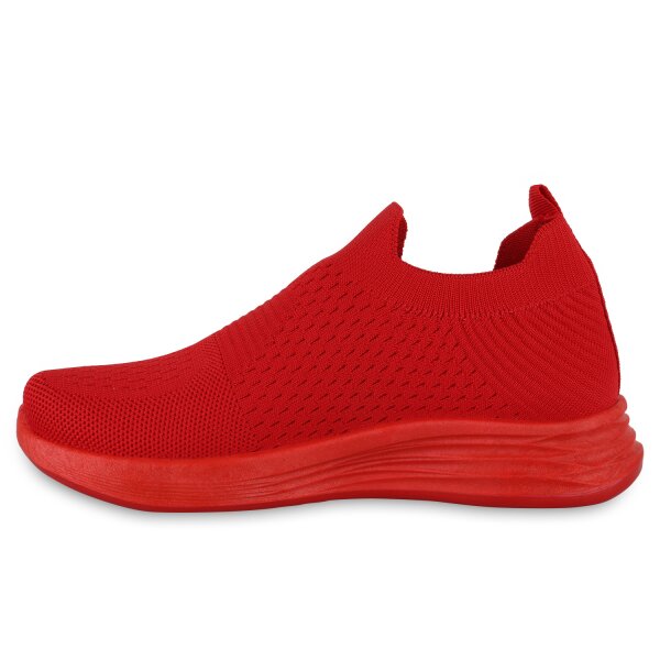 Stiefelparadies Damen Slip Ons in Rot Rot Valentinstagsangebot