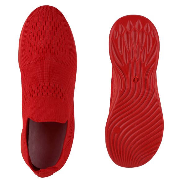 Stiefelparadies Damen Slip Ons in Rot Rot Valentinstagsangebot