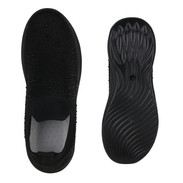 Stiefelparadies Damen Slip Ons in Schwarz Jubiläumsangebot