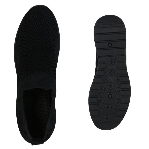 Stiefelparadies Damen Slip Ons in Schwarz Räumungsverkauf
