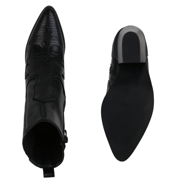 Stiefelparadies Damen Cowboy Boots in Schwarz Zeitbegrenzte Promotion