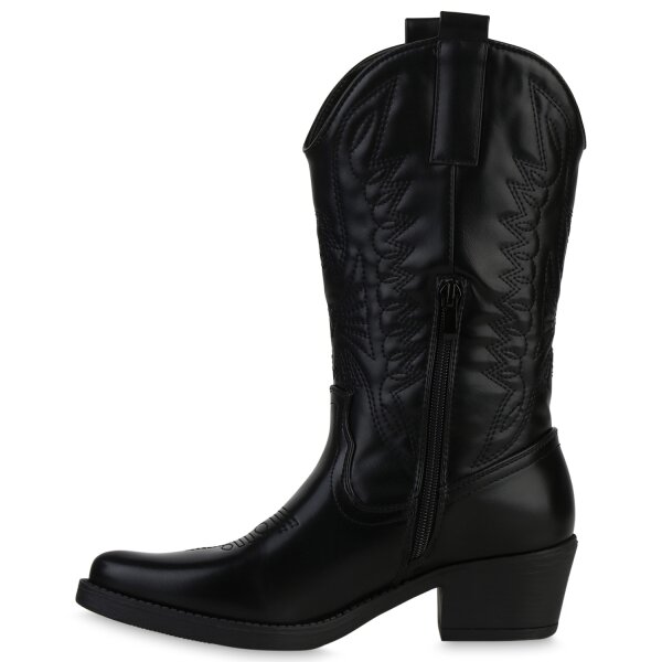 Stiefelparadies Damen Cowboystiefel in Schwarz Bis zu 60% Rabatt
