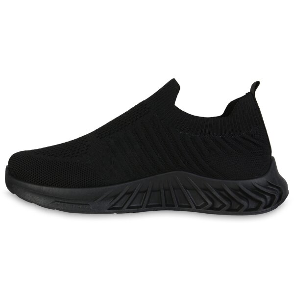 Stiefelparadies Damen Slip Ons in Schwarz Nur noch ein Tag übrig