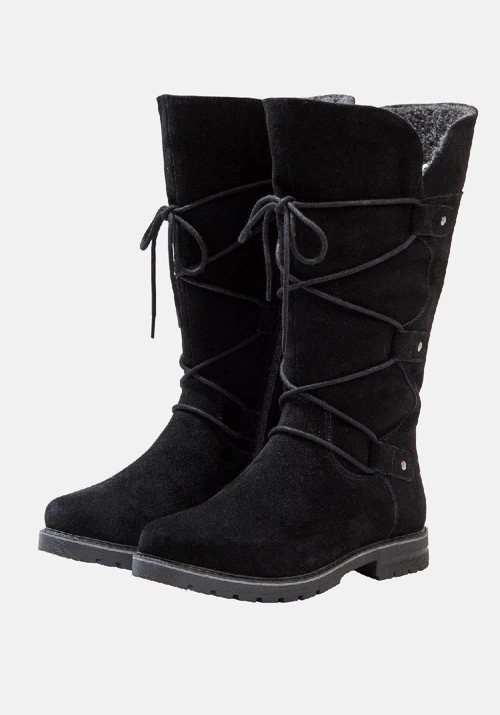 sheego Weitschaftstiefel aus Veloursleder mit Schnürung Begrenzt auf 3 Tage