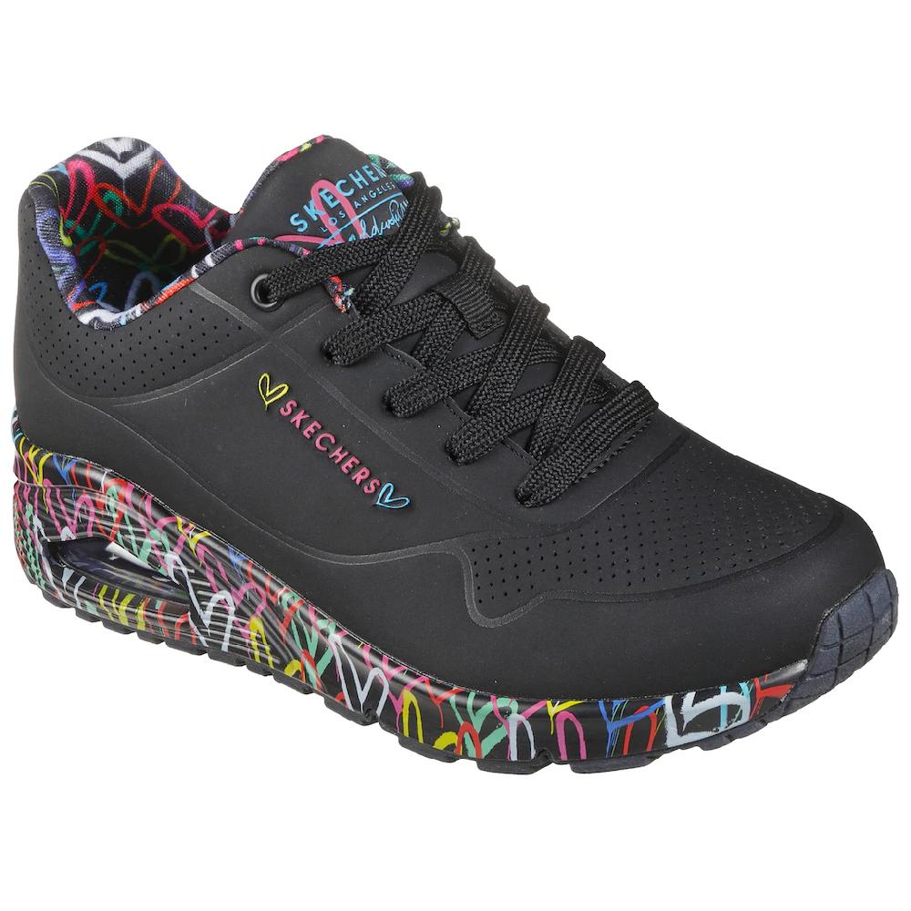 Skechers Wedgesneaker »UNO-LOVING LOVE« Freizeitschuh Halbschuh Schnürschuh mit coolem Graffiti-Print bestellen Online