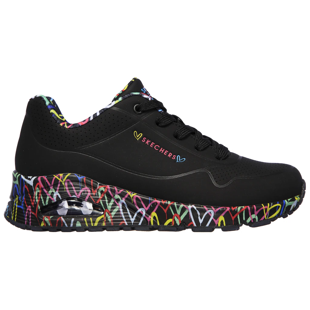Skechers Wedgesneaker »UNO-LOVING LOVE« Freizeitschuh Halbschuh Schnürschuh mit coolem Graffiti-Print bestellen Online