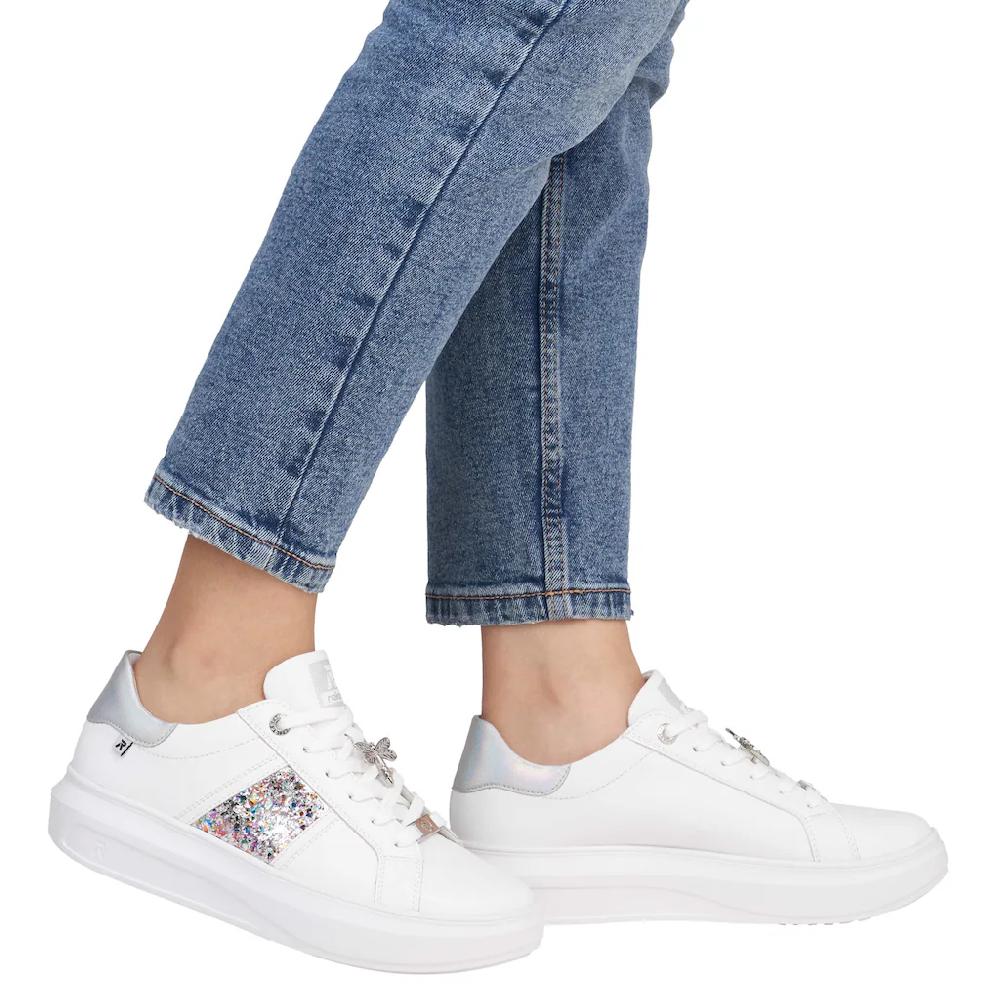 Rieker EVOLUTION Plateausneaker mit stylischen Metallic-Details Freizeitschuh Halbschuh Schnürschuh ▷ für Günstig kaufen