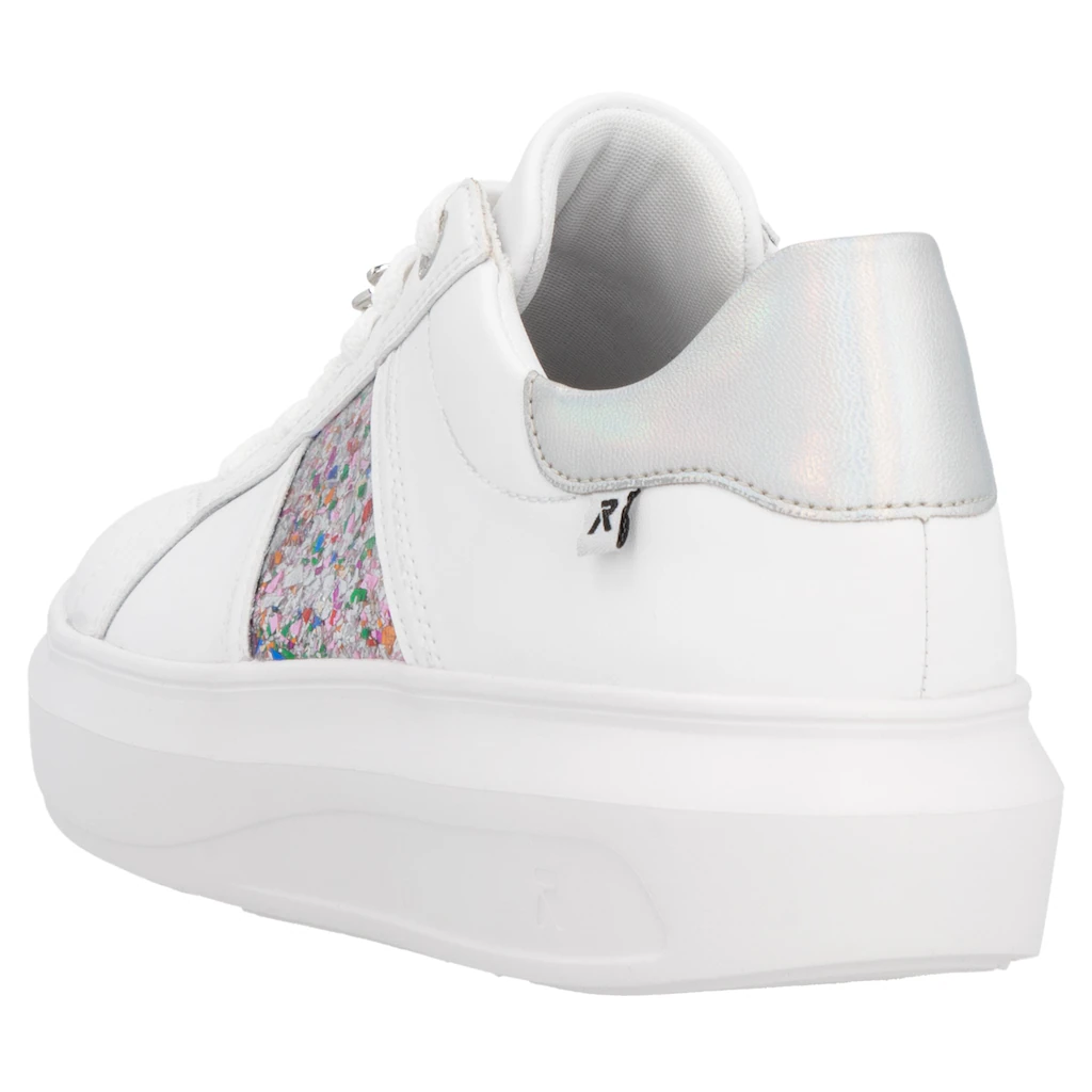 Rieker EVOLUTION Plateausneaker mit stylischen Metallic-Details Freizeitschuh Halbschuh Schnürschuh ▷ für Günstig kaufen