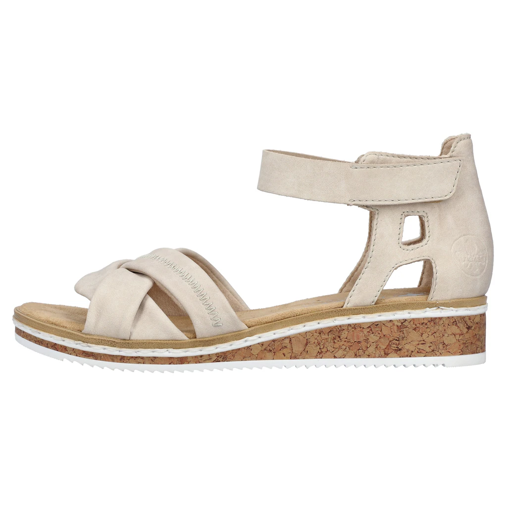 Rieker Sandalette Sandale Sommerschuh Klettschuh Keilabsatz geschlossene Ferse Begrenztes Angebot