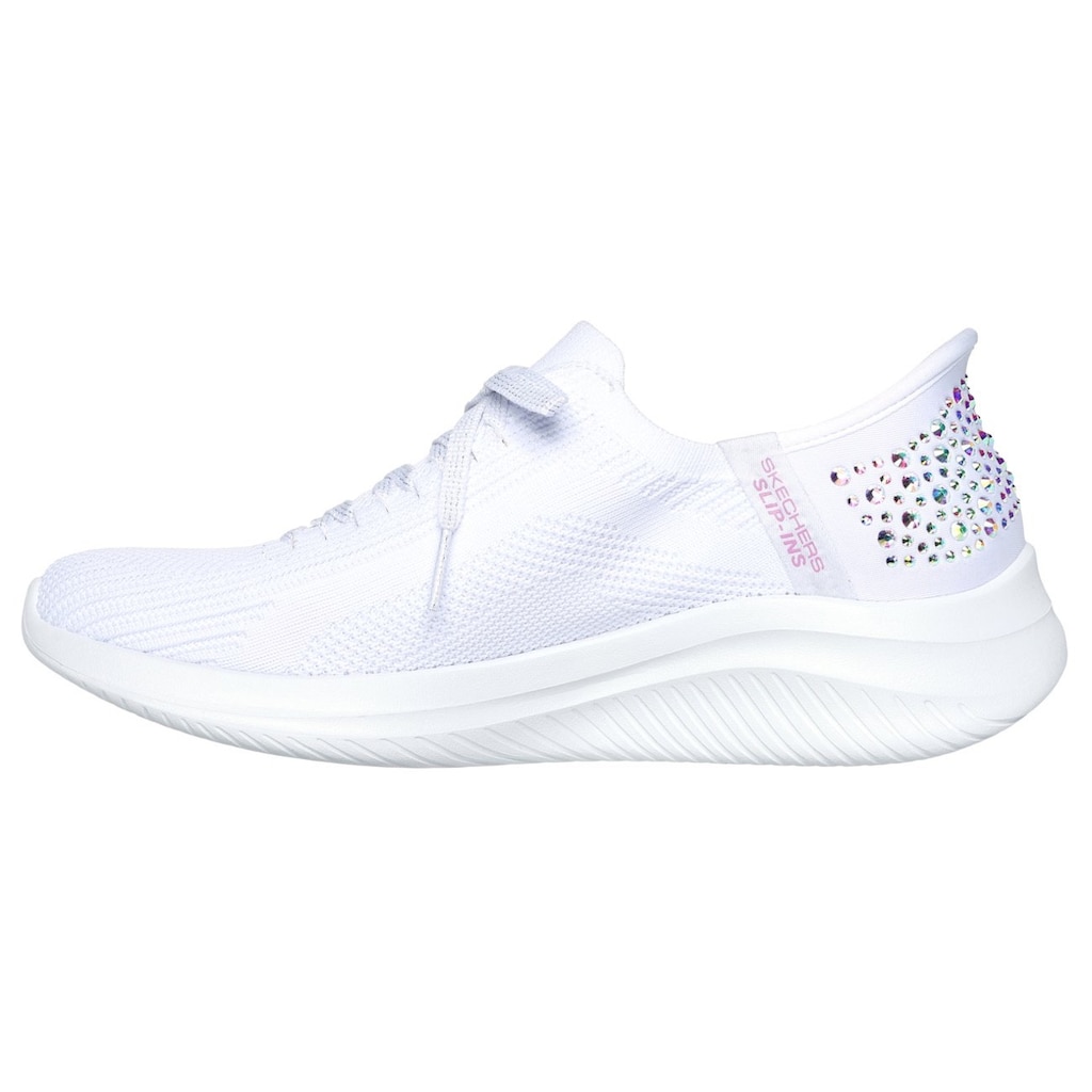 Skechers Slip-On Sneaker »ULTRA FLEX 3.0-SHINING GLITZ« Komfortschuh Slipper Sneaker mit coolen Glitzer-Nieten bestellen Muttertagsangebot