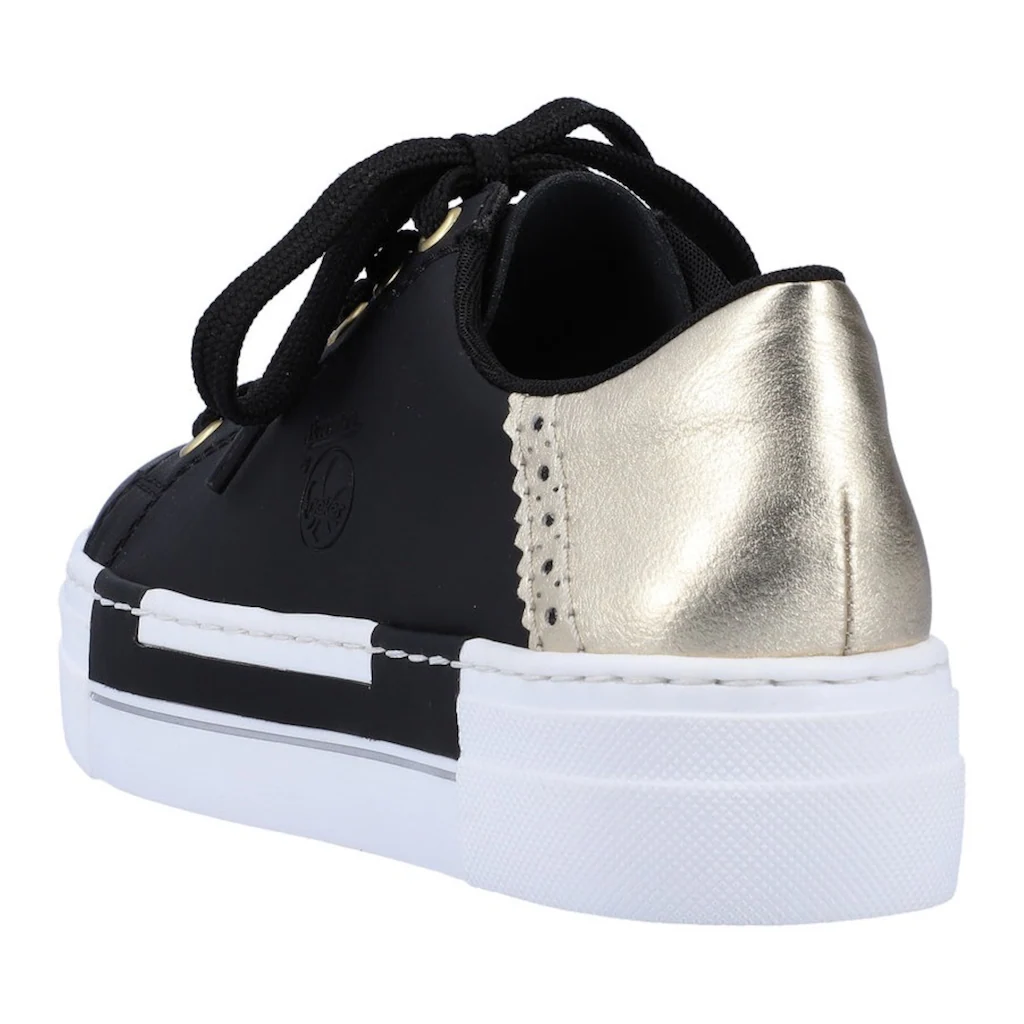 Rieker Plateausneaker mit Metallic-Fersenkappe Freizeitschuh Halbschuh Schnürschuh auf Rechnung online bestellen Große Rabatte