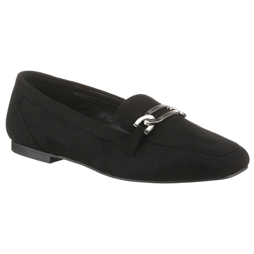 Aniston SHOES Loafer Slipper Schlupfschuh Flat Schmuckspange - NEUE KOLLEKTION Tiefpreis