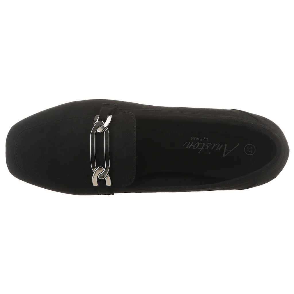 Aniston SHOES Loafer Slipper Schlupfschuh Flat Schmuckspange - NEUE KOLLEKTION Tiefpreis