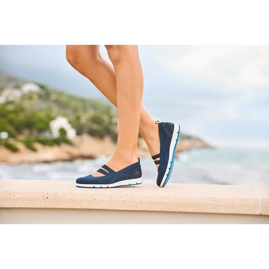 Rieker Riemchenballerina Schlupfschuh Halbschuh Slip-on Sneaker mit Gummizug Super Sparpreis