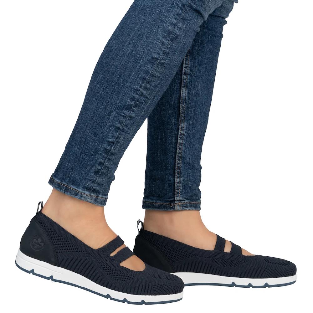 Rieker Riemchenballerina Schlupfschuh Halbschuh Slip-on Sneaker mit Gummizug Super Sparpreis