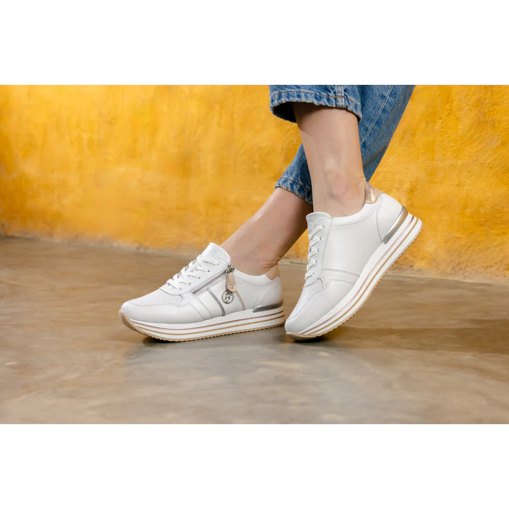 Remonte Plateausneaker Freizeitschuh Halbschuh Schnürschuh mit seitlichem Reißverschluss ▷ für Begrenzte Freigabe