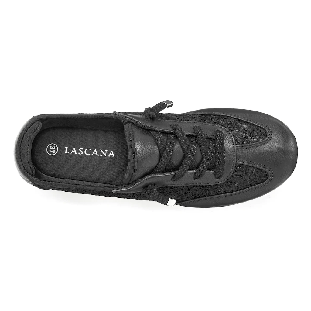 LASCANA Sneaker »Slip In Sneaker Freizeitschuh Halbschuh« mit modischen Spitzendetails VEGAN Hotsell