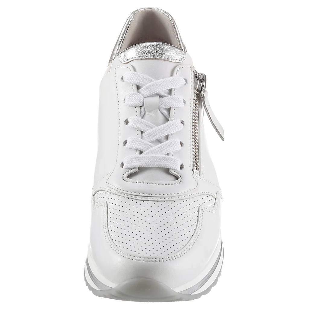 Gabor Keilsneaker »TURIN« mit silberfarbenen Details Freizeitschuh Halbschuh Schnürschuh Kostenloser Versand
