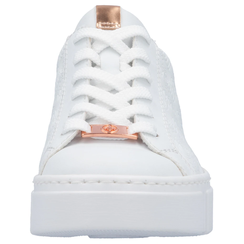Rieker Plateausneaker mit metallicfarbenen Akzenten Freizeitschuh Halbschuh Schnürschuh Fabrik Onlineshop