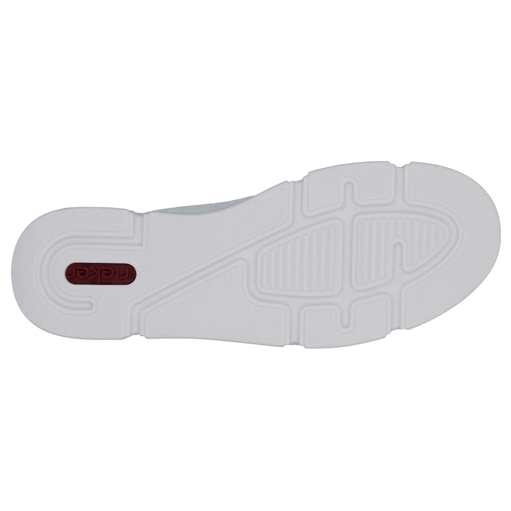 Rieker Plateausneaker mit metallicfarbenen Akzenten Freizeitschuh Halbschuh Schnürschuh Fabrik Onlineshop