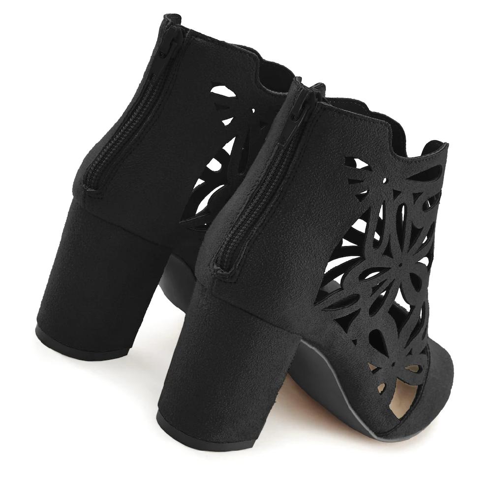 LASCANA High-Heel-Stiefelette mit femininer Spitze und Blockabsatz Ankle Boot Stiefel Neueste Mode