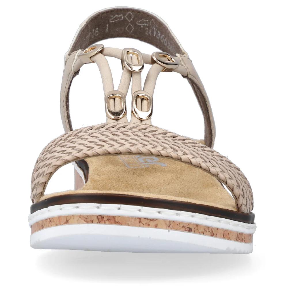 Rieker Sandale Sommerschuh Sandalette Keilabsatz in geflochtenem Look online kaufen Super Rabatt