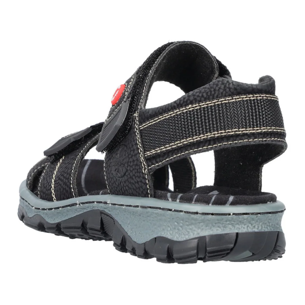 Rieker Sandale Sommerschuh Outdoorschuh Keilabsatz in Trekking-Optik auf Raten Rabatt