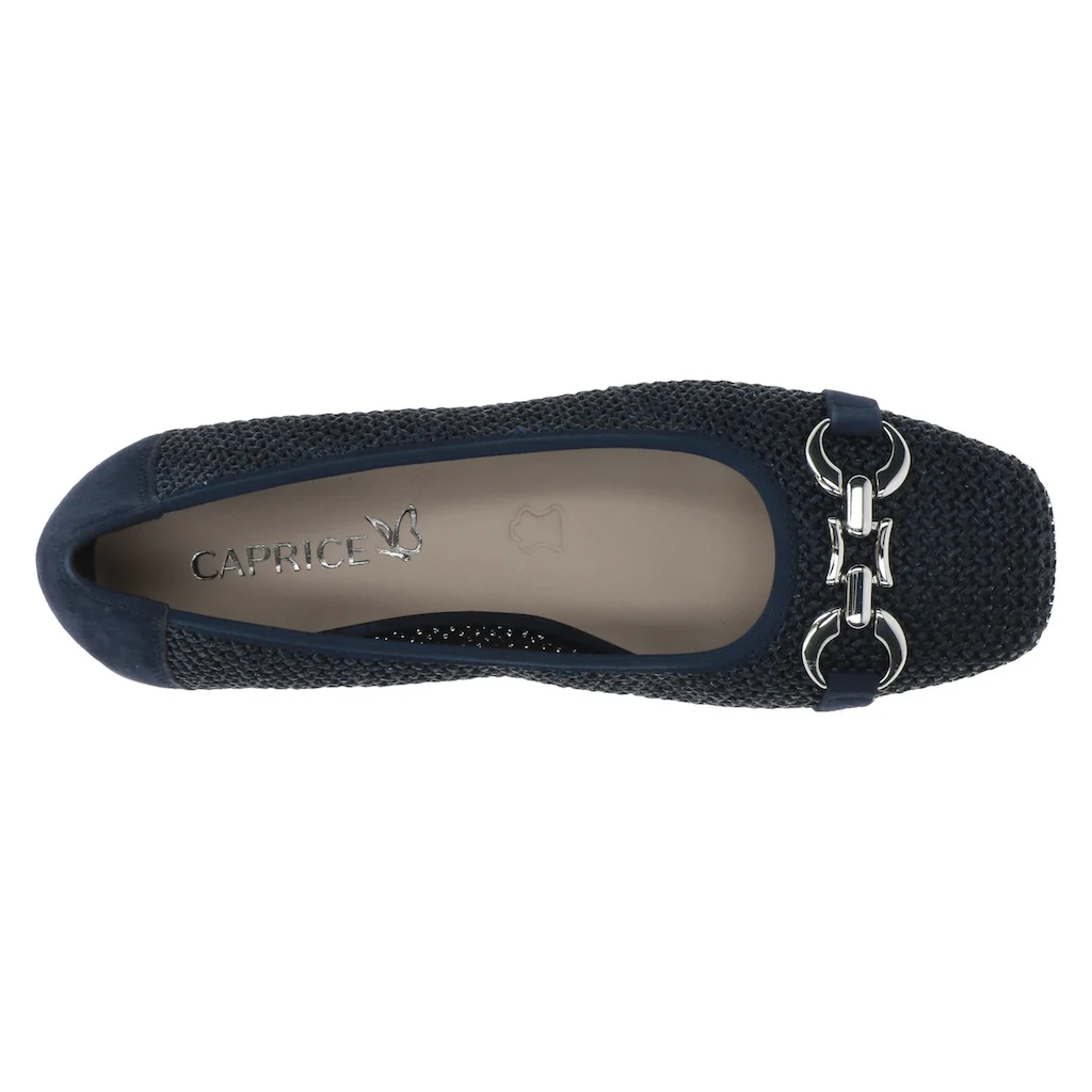 Caprice Ballerina Blockabsatz Bequemschuh Businessschuh mit Schmuckelement Online Outlet