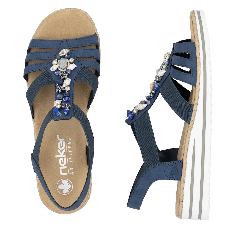 Rieker Riemchensandale Sommerschuh Sandalette Keilabsatz mit sommerlicher Verzierung kaufen Bestseller