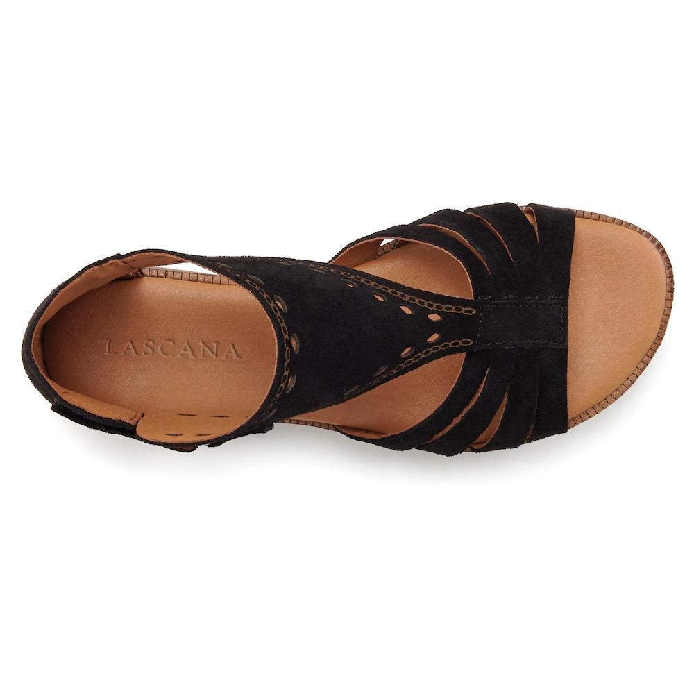LASCANA Sandale Sandalette Sommerschuh aus hochwertigem Leder mit kleinen Cut-Outs Saisonale Angebote