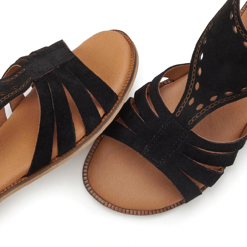 LASCANA Sandale Sandalette Sommerschuh aus hochwertigem Leder mit kleinen Cut-Outs Saisonale Angebote