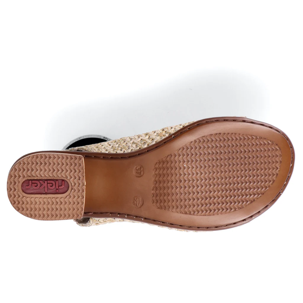 Rieker Sandalette Sommerschuh Sandalette Blockabsatz in modischer Flecht-Optik kaufen Räumungsverkauf
