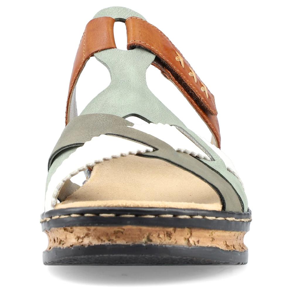 Rieker Pantolette Keilabsatz Sommerschuh Schlappen mit praktischem Klettriemchen online bestellen 2025