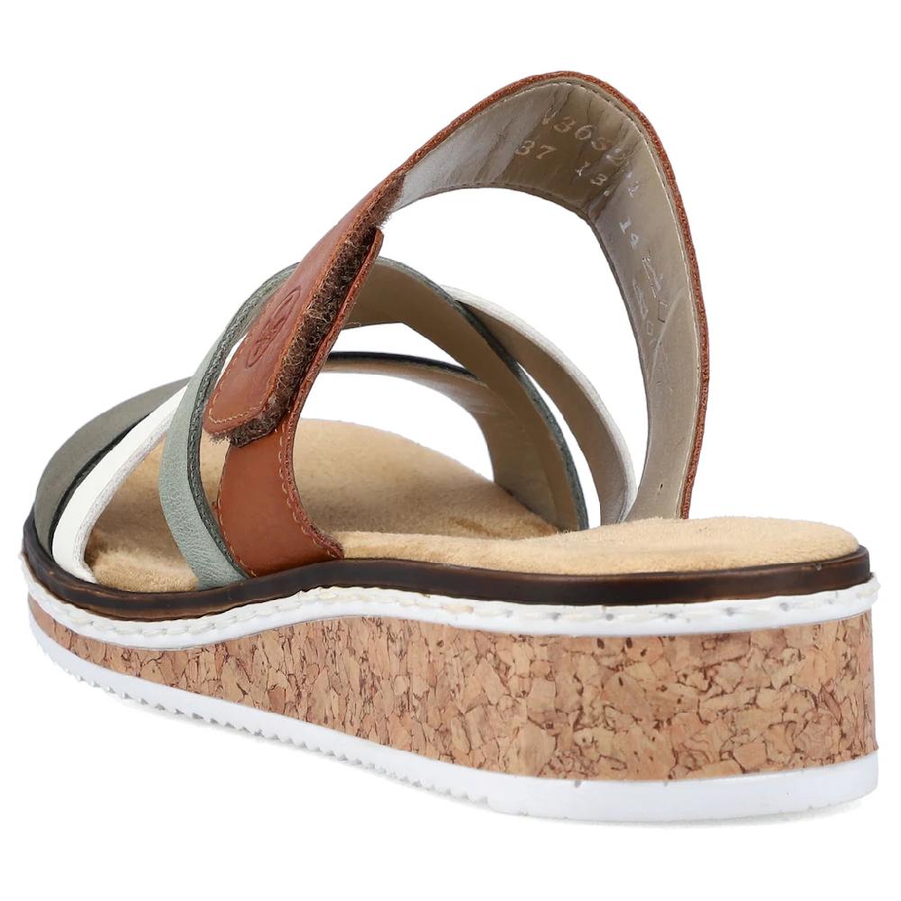 Rieker Pantolette Keilabsatz Sommerschuh Schlappen mit Klettriemchen online bestellen Sonderangebot