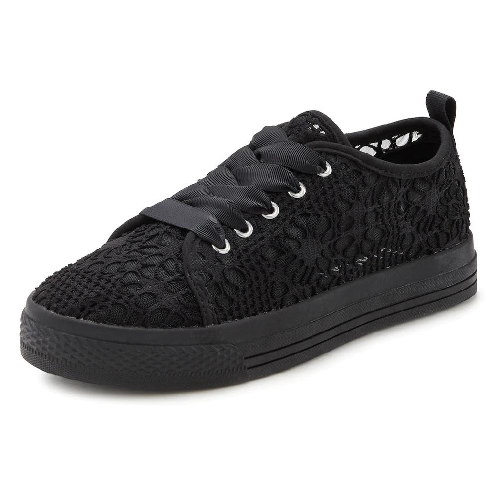 LASCANA Sneaker mit leichter Plateausohle und Spitze Schnürhalbschuhe Freizeitschuhe Günstig kaufen