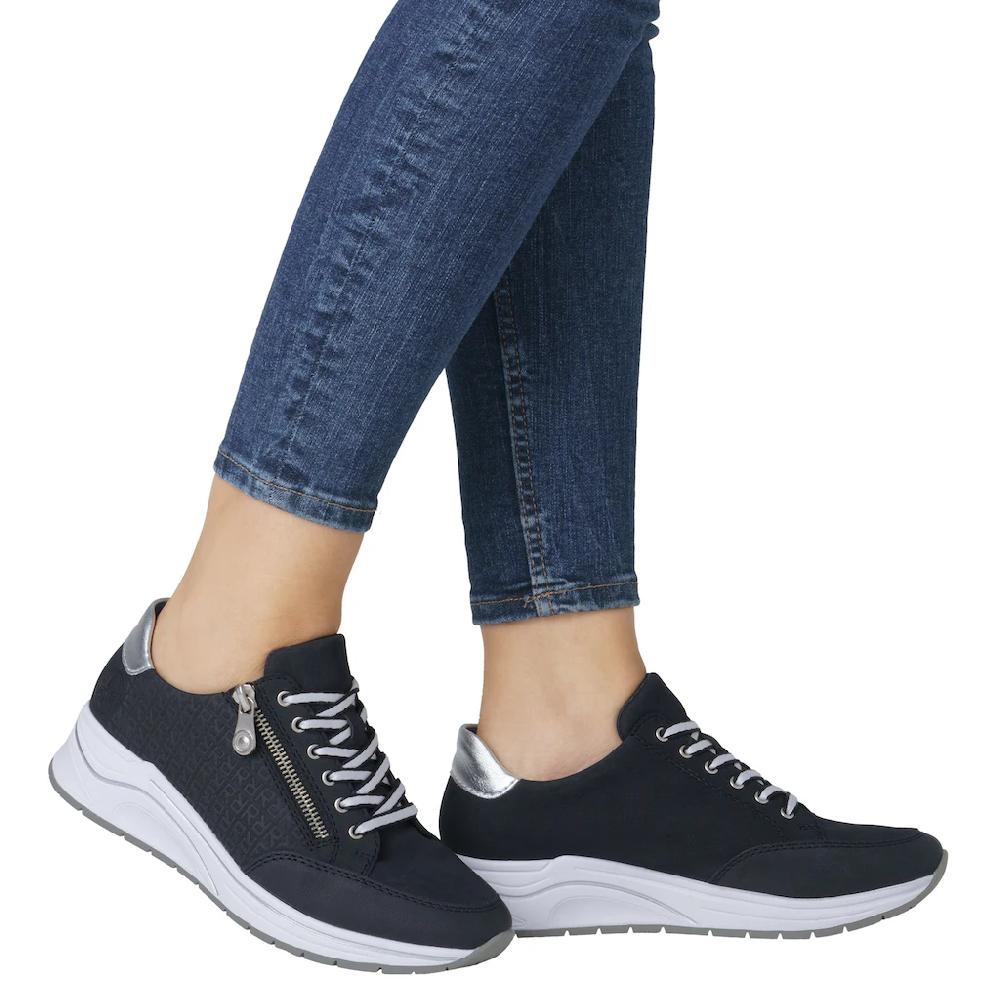 Rieker Keilsneaker Halbschuh Schnürschuh Freizeitschuh mit Lettern bedruckt kaufen Valentinstagsangebot