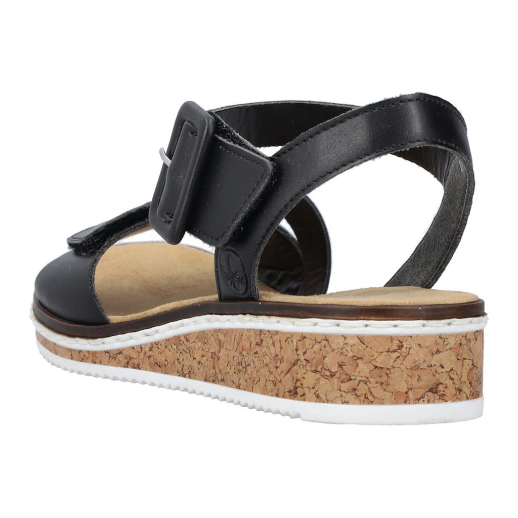 Rieker Riemchensandale Sommerschuh Sandalette Keilabsatz mit asymmetrischem Riemchen online bestellen Lagerräumung
