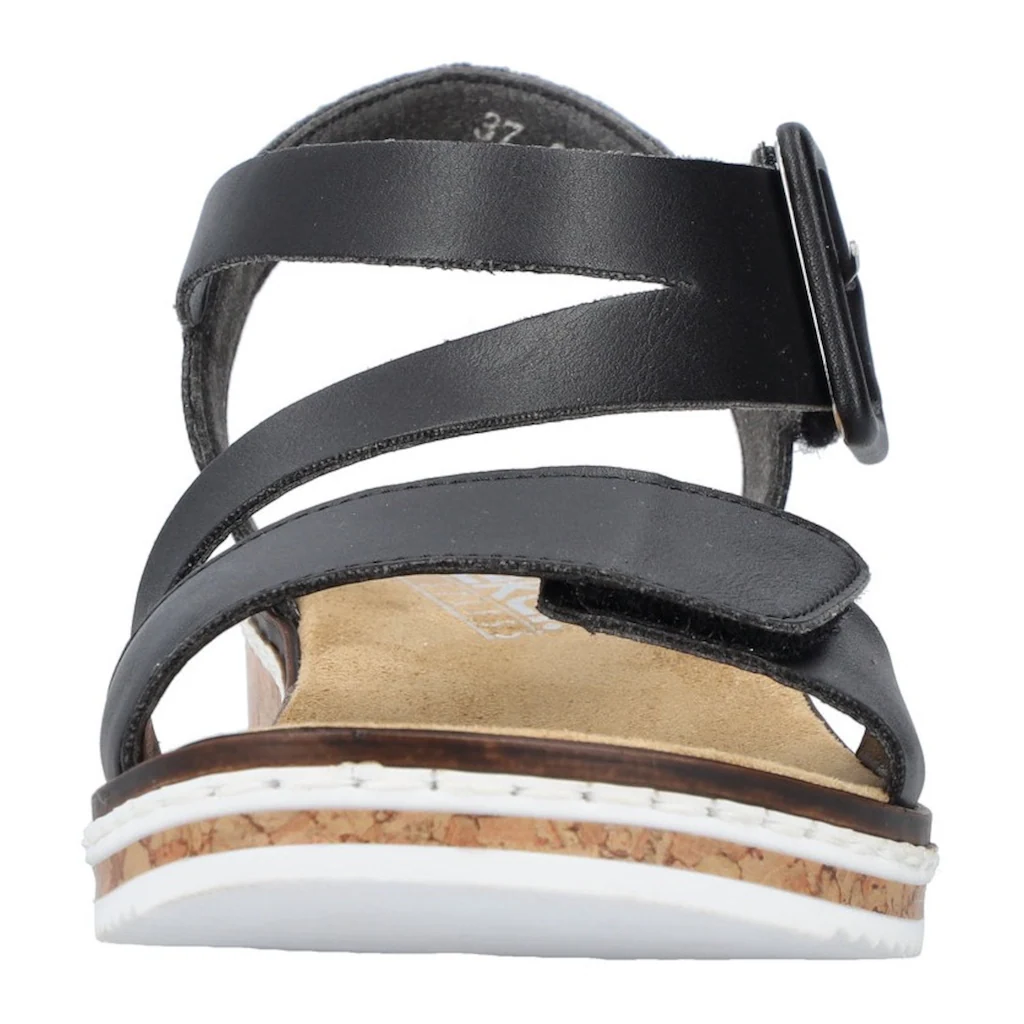 Rieker Riemchensandale Sommerschuh Sandalette Keilabsatz mit asymmetrischem Riemchen online bestellen Lagerräumung