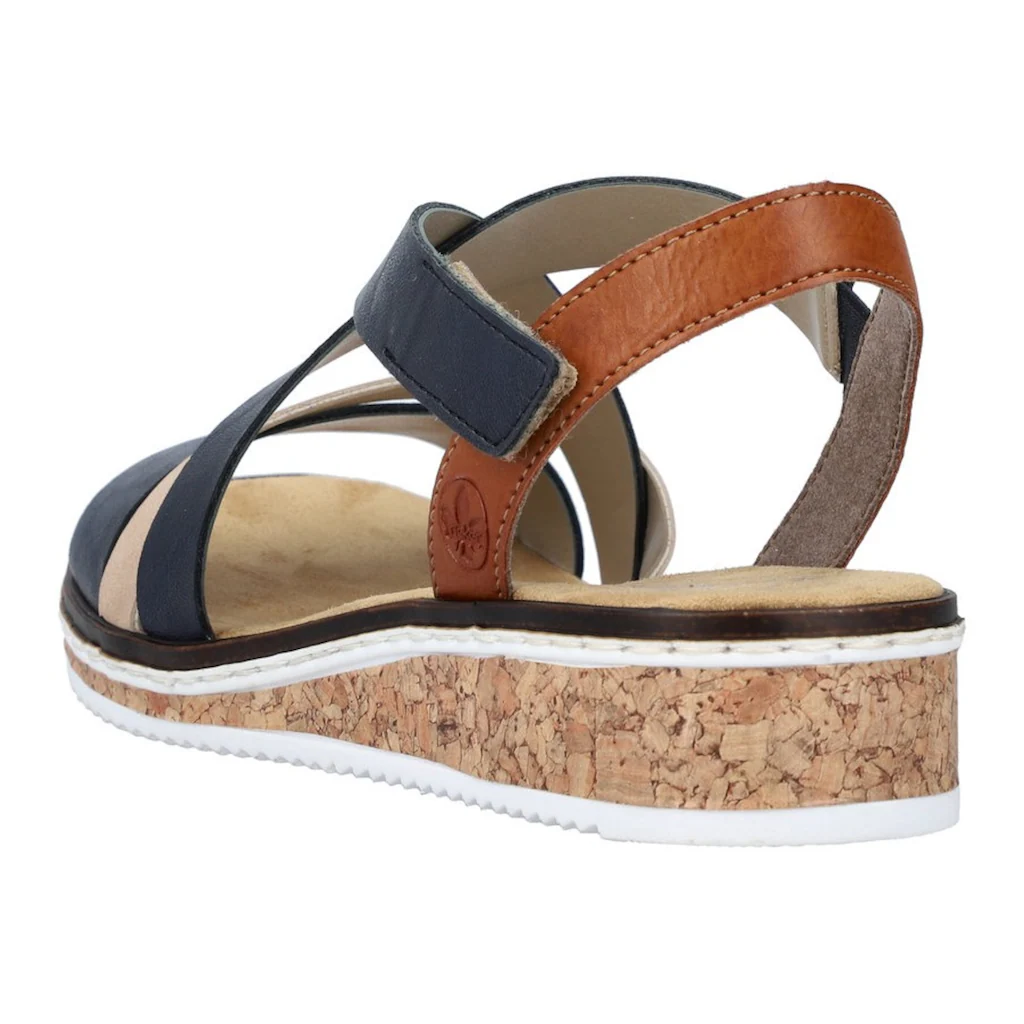 Rieker Riemchensandale Sommerschuh Sandalette Keilabsatz mit Klettriemchen kaufen Wochenangebot