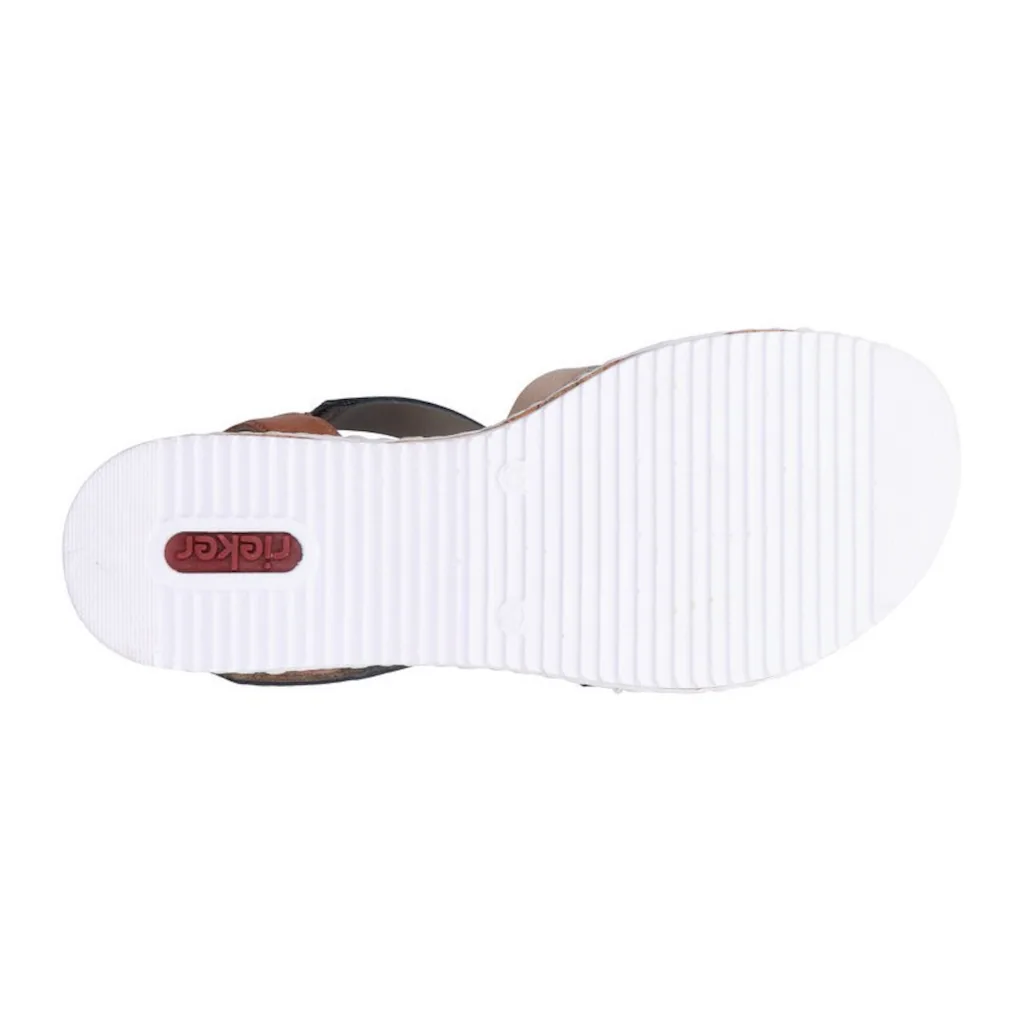 Rieker Riemchensandale Sommerschuh Sandalette Keilabsatz mit Klettriemchen kaufen Wochenangebot