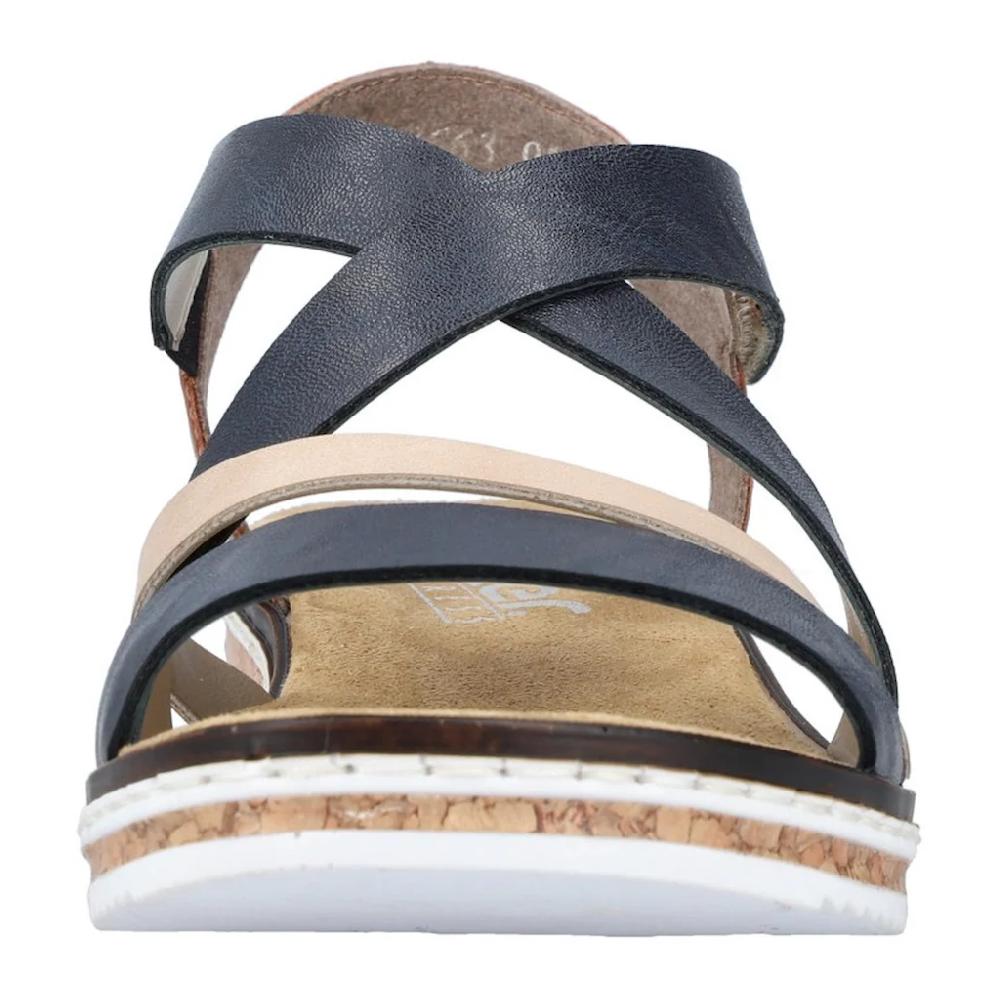 Rieker Riemchensandale Sommerschuh Sandalette Keilabsatz mit Klettriemchen kaufen Wochenangebot