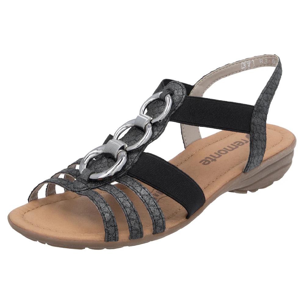 Remonte Sandale Sommerschuh Sandalette Keilabsatz mit Gummizügen Limitierter Zeitrabatt