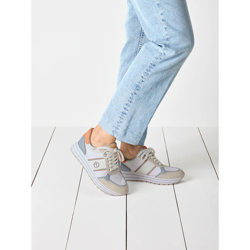 Tamaris Plateausneaker Freizeitschuh Halbschuh Schnürschuh mit farbigen Besätzen online bestellen Vatertagsangebot