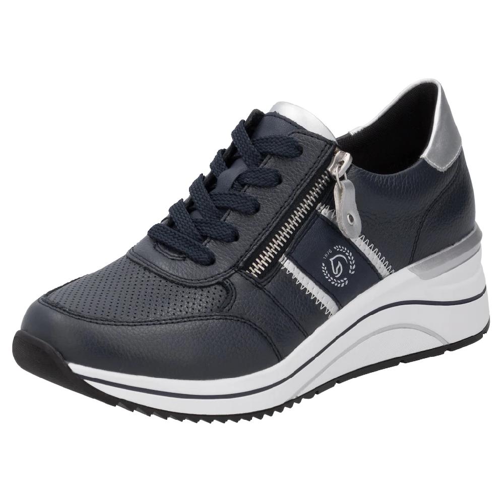 Remonte Keilsneaker Freizeitschuh Halbschuh Schnürschuh mit Metallic-Kontrastbesätzen kaufen Lagerräumung