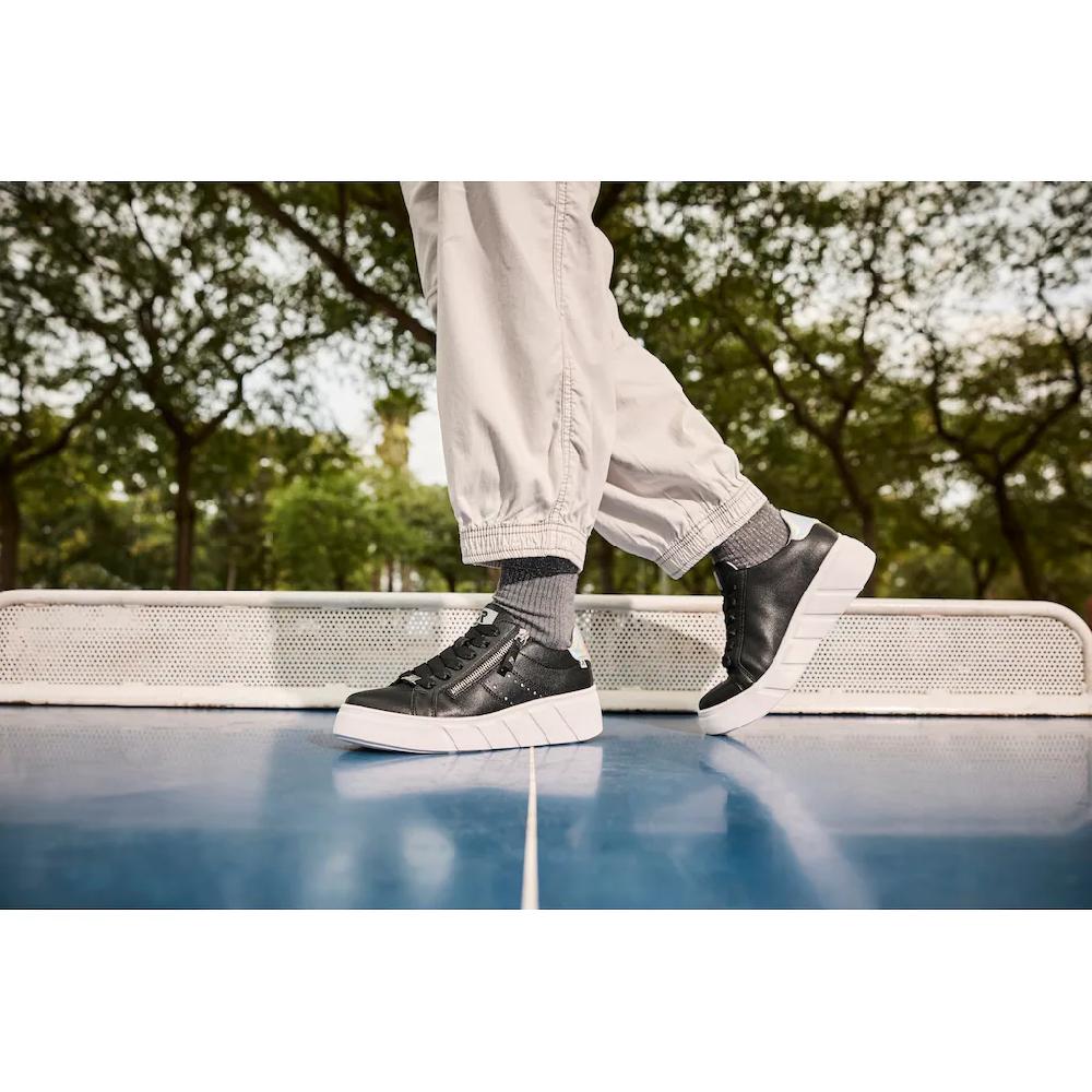 RIEKER Sport Plateausneaker Freizeitschuh Halbschuh Schnürschuh mit seitlicher Perforation kaufen Kauf eins, bekomm eins gratis