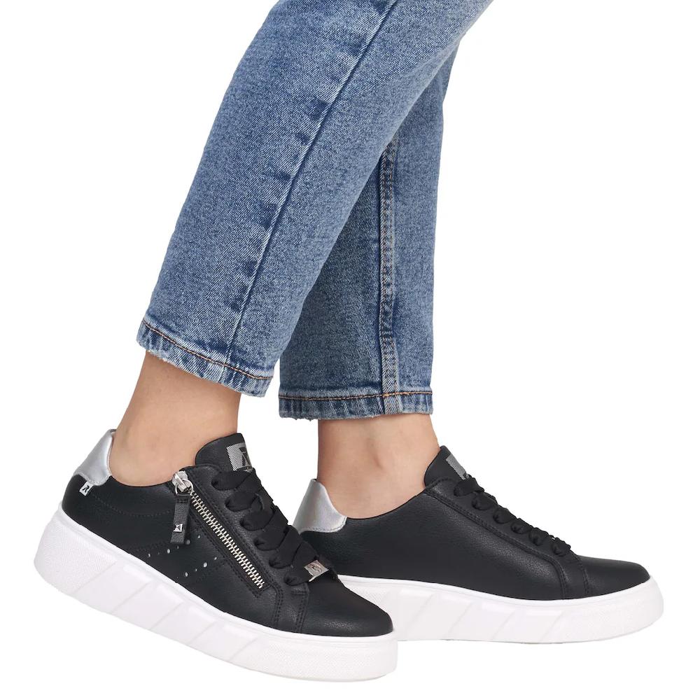 RIEKER Sport Plateausneaker Freizeitschuh Halbschuh Schnürschuh mit seitlicher Perforation kaufen Kauf eins, bekomm eins gratis