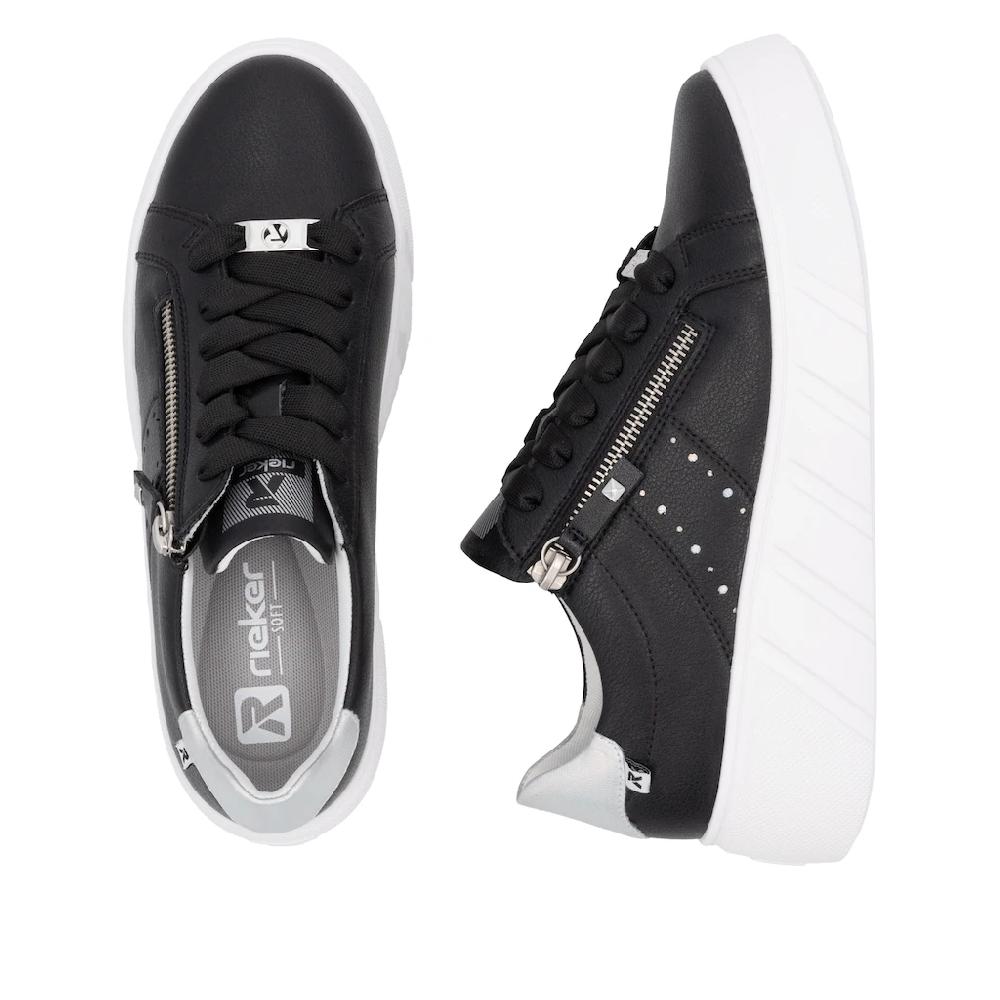 RIEKER Sport Plateausneaker Freizeitschuh Halbschuh Schnürschuh mit seitlicher Perforation kaufen Kauf eins, bekomm eins gratis