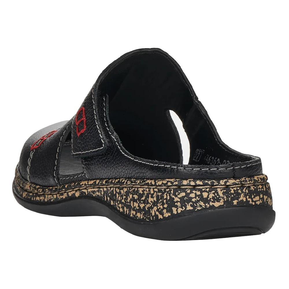 (Rieker Clog Hausschuh Sommerschuh Schlupfschuh mit praktischem Klettverschluss Tiefpreis