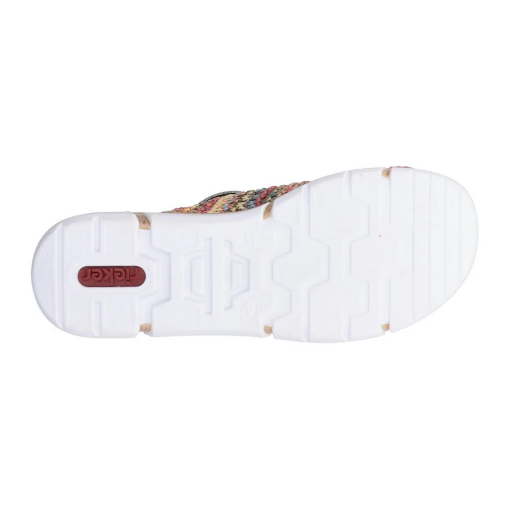 Rieker Pantolette Keilabsatz Sommerschuh Schlappen im Sommerlook online bestellen Sonderangebot der Fabrik